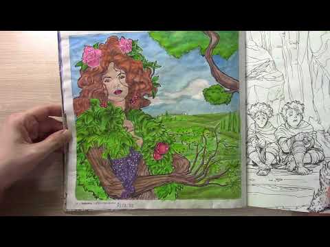 Видео: РАСКРАШЕННЫЕ СТРАНИЦЫ В РАСКРАСКЕ МИР ТОЛКИНА Листаем вместе