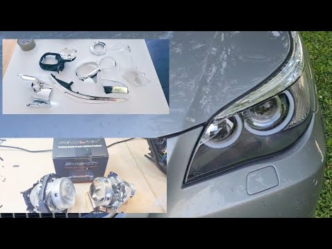 Видео: Капитальный ремонт фар BMW E61 E60: кольца Corona, биксеноновый отражатель, рассеиватель. обновить