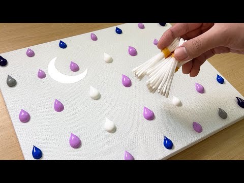 Видео: Рисуем одуванчики под луной / Техника акриловой живописи для начинающих