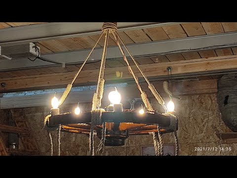 Видео: Лофт(Кантри) Светильник из колёса телеги, показываем результат!