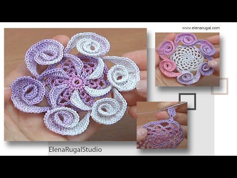Видео: Самый нежный ЦВЕТОК КРЮЧКОМ Урок 145 Подробный МАСТЕР-КЛАСС