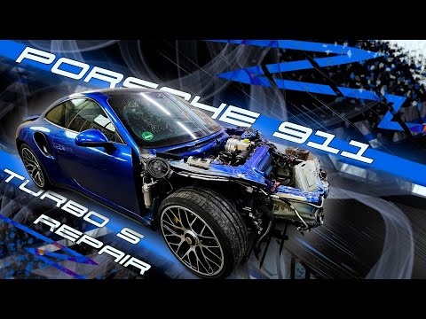 Видео: Porsche 911 Turbo S. The front end rebuilding. Ремонт переда.