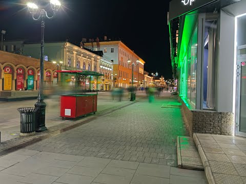 Видео: ночной Нижний Новгород,  безлюдная набережная и покровка  02 04 25