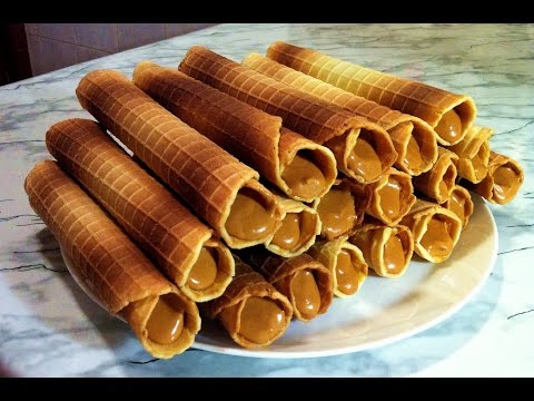Видео: Вафельные Трубочки со Сгущенкой / Wafer Rolls With Condensed Milk / Очень Вкусный и Простой Рецепт