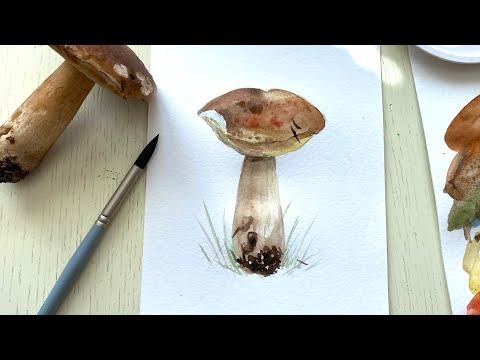 Видео: Боровик акварелью. Рисуем с натуры. Рисование для начинающих онлайн
