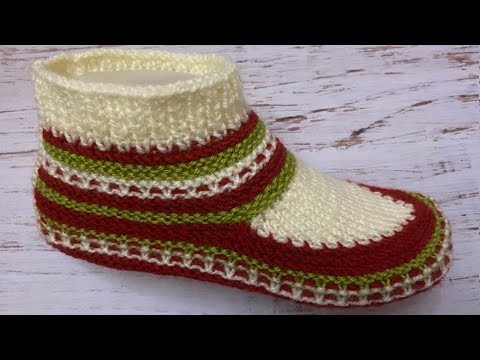 Видео: НОВИНКА !!! Тапочки-следки на двух спицах без швов   //  patik modelleri