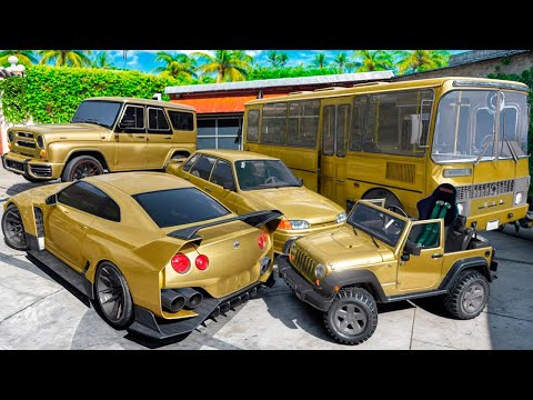 Видео: УГНАЛ КУЧУ ЗОЛОТЫХ ЧИТ ТАЧЕК В GTA 5! БИТВА ВОРОВ В ГТА 5 ОНЛАЙН!