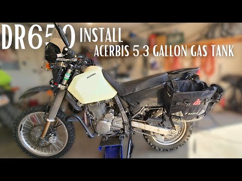 Видео: Suzuki DR650 — Установка — Бензобак Acerbis на 5,3 галлона