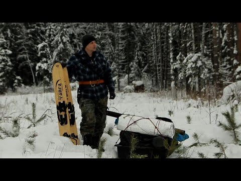 Видео: на лыжах в лес с ночёвкой с печкой.