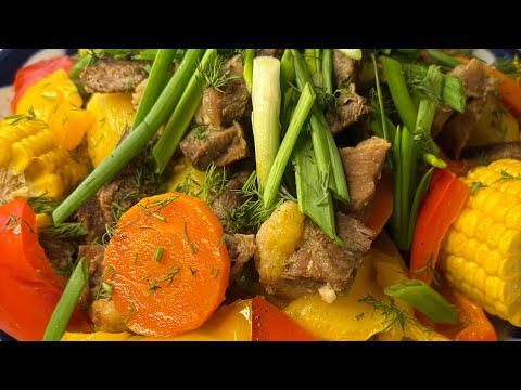 Видео: Осындай қуырдақ жеп көрдіңіз бе? Көкөніспен қуырдақ – Еттің ең дәмді түрі! Кешкі асқа тамаша идея 