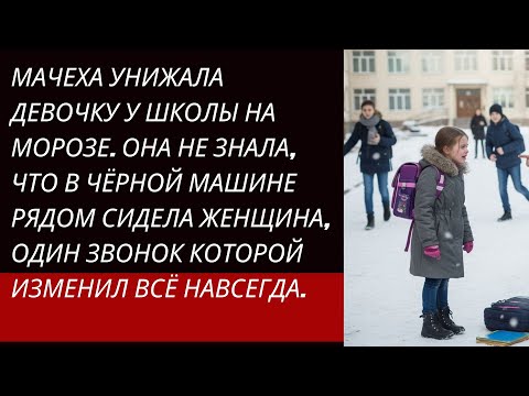 Видео: Мачеха кричала на девочку возле школы… но не знала, кто был в чёрной машине рядом!