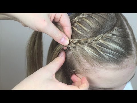 Видео: Хвост с плетением для школы / Два варианта плетения из хвоста / #прическа на длинные волосы