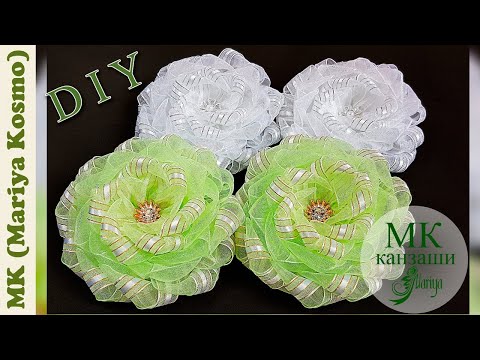Видео: МК - воздушные банты из органзы канзаши | kanzashi | Mariya