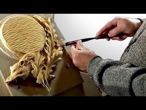 Видео: Woodcarving .Board for trophies.Медальон под трофеи.