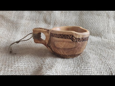 Видео: Вырезаю Чашку с ручкой из березы. Cup with a handle made of birch. Wood carving