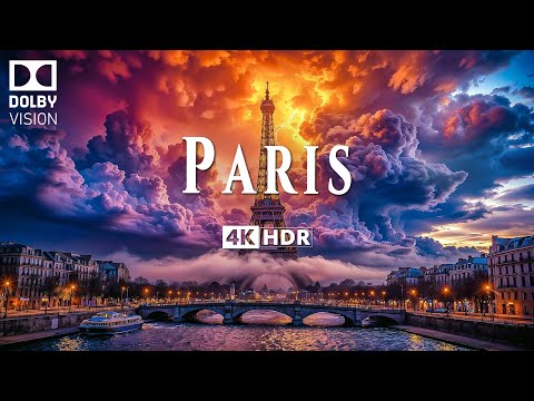 Видео: ПАРИЖ 4K ULTRA HD [60 кадров в секунду] • Пролетайте над городом огней