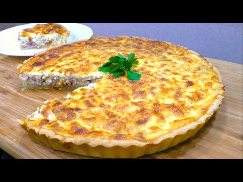 Видео: Пирог с рыбной консервой, сочный и очень вкусный, Киш с тунцом.