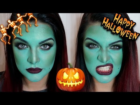 Видео: Зелена вещица - грим за Halloween | Bobismakeup