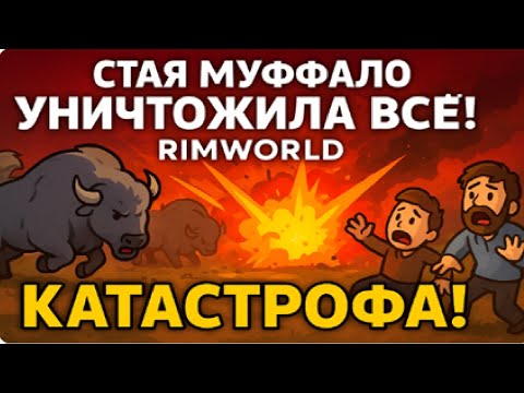 Видео: Стая муффало уничтожила всё!  RimWorld катастрофа