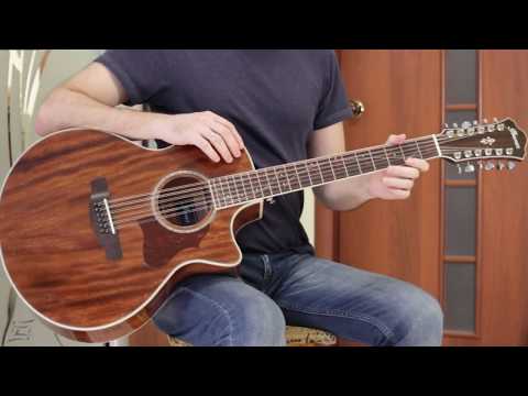 Видео: Обзор 12 струнной гитары Ibanez AE2412-NT