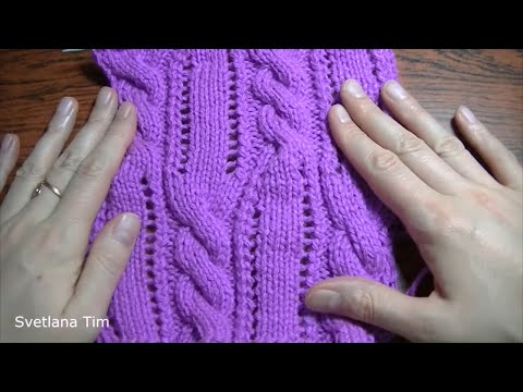 Видео: КОСА с АЖУРНЫМИ ЖГУТАМИ Схема. Косы и ажур в одном узоре - описание. Вязание спицами № 278