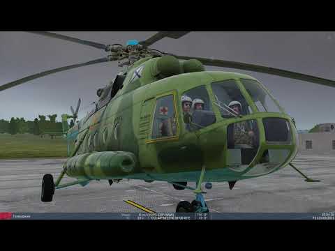 Видео: Запуск вертолёта Ми-8МТВ2 от аэродромного источника питания в DCS World