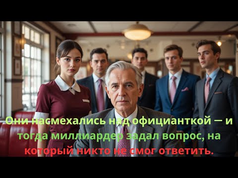 Видео: Они смеялись над официанткой…Но миллиардер задал один вопрос — и все замолчали