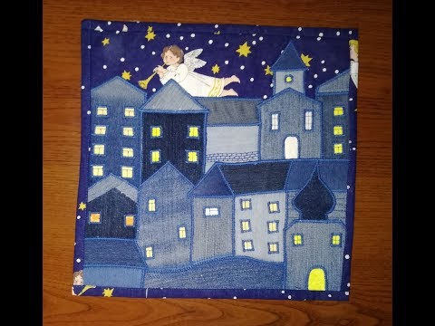 Видео: Панно из старых джинсов.