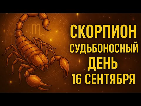 Видео: Скорпион. Гороскоп на сегодня 16 сентября | Самый точный прогноз: любовь, работа, финансы