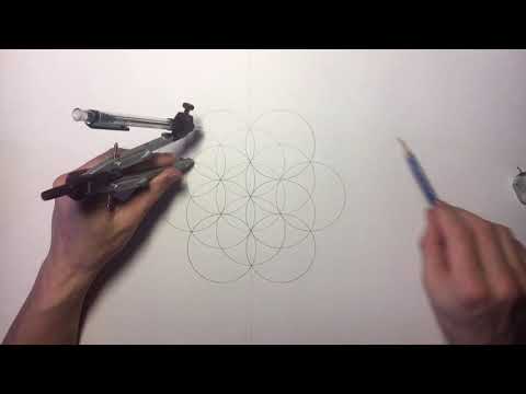 Видео: Построение Цветок жизни ( сакральная геометрия ) . Draw a flower of Life ( Sacred geometry )