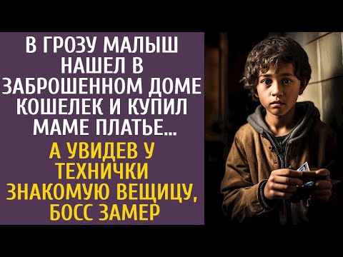 Видео: В грозу малыш нашел в заброшке кошелек и купил маме платье… А когда босс увидел у технички ЭТО…