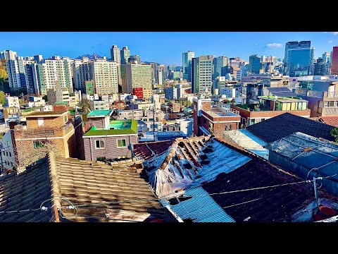 Видео: Прогулка по старой жилой зоне, планируемой для реконструкции за вокзалом Сеула