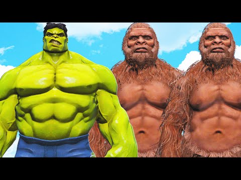 Видео: Халк против армии бигфутов - эпическая битва