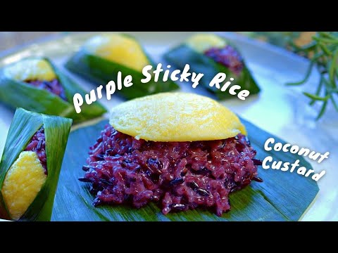 Видео: ФИОЛЕТОВЫЙ ЛИПКИЙ РИС С КОКОСОВЫМ ЗАВАРНЫМ КРЕМОМ | Чёрный клейкий рис с кокосовым заварным кремом