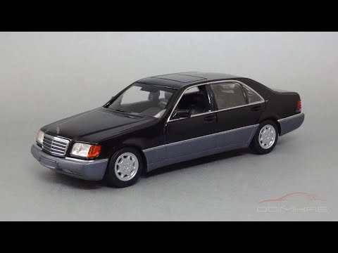 Видео: Mercedes-Benz 600SEL W140 Black metallic | MaXichamps by Minichamps | Масштабные модели автомобилей