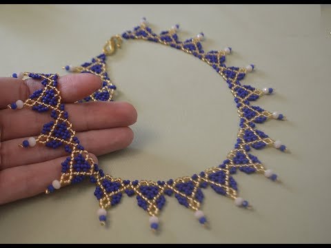 Видео: Колье из бисера. Бисероплетение. Мастер класс