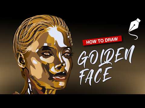 Видео: Золотой гламур: создайте векторную модель женщины с металлическим лицом в Adobe Illustrator
