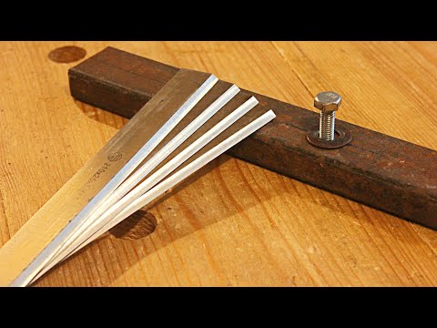 Видео: Самый простой способ заточить ножи фуганка, рейсмуса. How to sharpen jointer knives.