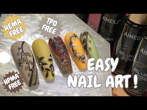 Видео: Гелевые подводки Aimeili с Amazon | Осенний дизайн ногтей (ЛЕГКИЙ НЕЙЛ-АРТ!)
