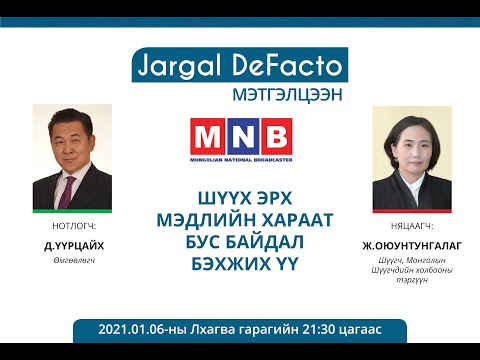 Видео: Дефакто мэтгэлцээн (Шүүх эрх мэдлийн хараат бус байдал бэхжих үү)