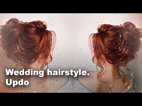 Видео: Wedding hairstyle. Updo. Свадебная прическа Средний пучок