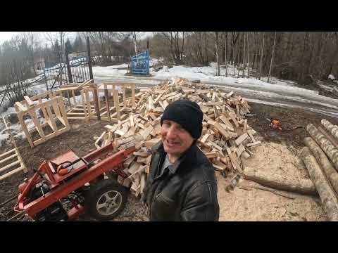 Видео: Укладка дров в ящики. Мой бизнес на дровах откладывается, форс-мажорная ситуация.