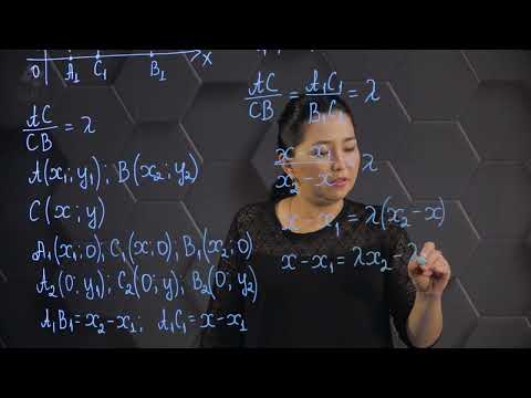 Видео: Кесіндіні берілген қатынаста бөлу. Кесінді ортасының координатасы. 8 сынып.