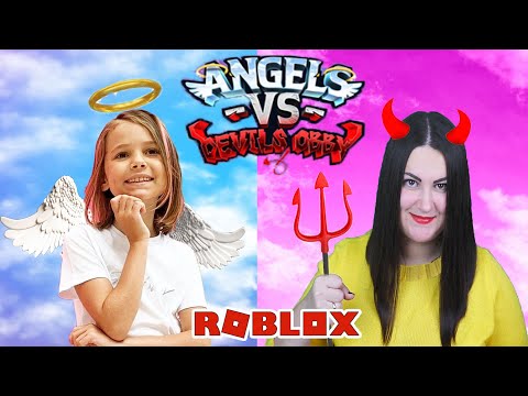 Видео: Люда играет с Катей в Ангелы и демоны Roblox