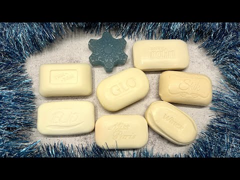 Видео: Dry soap cutting 🤍💙🤍/ Резка сухого белого мыла / ASMR