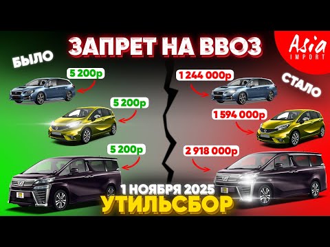 Видео: 1 ноября 2025 - запрет на ввоз автомобилей !!