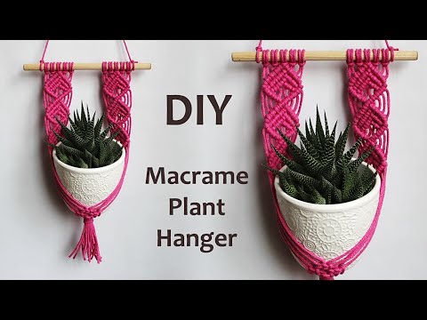 Видео: DIY Macrame Plant Hanger Tutorial | DIY Macrame Wall Hanging Tutorial | Макраме Кашпо для Цветов