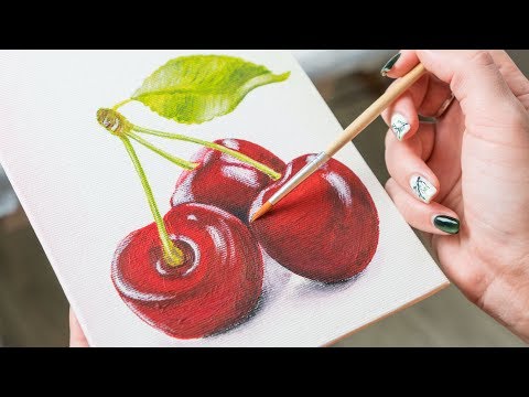 Видео: Сочная Черешня - Рисование акрилом / Homemade Illustration (4k)