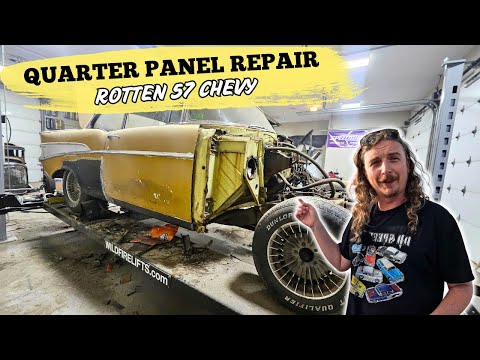 Видео: Боковая панель разбита! Ремонт патч-панели Tri Five Chevrolet