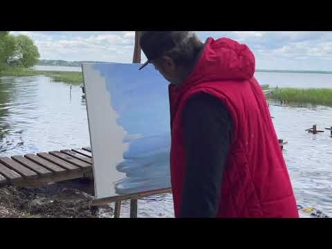 Видео: Видео-урок "Лодочки в Переславле" Института живописи за 100 дней. КУРС Пленэрная живопись